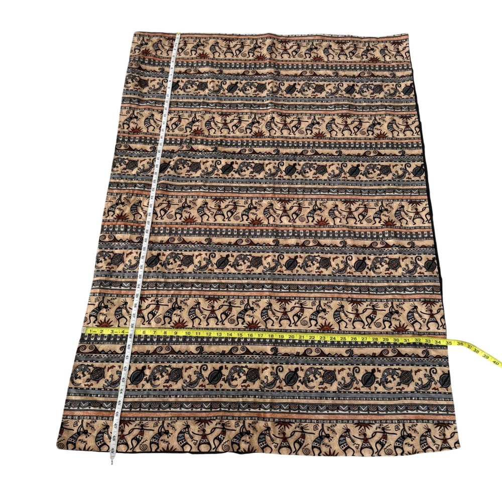 Vintage Southwestern Woven Tapestry Kokopelli Gecko Desert Table Runner 49x35 - Picture 2 of 7